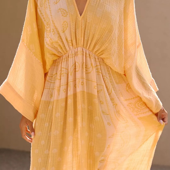 By Anthropologie Long-Sleeve Gauze Dress cover-up one size fits most s , m , l - Picture 6 of 10
